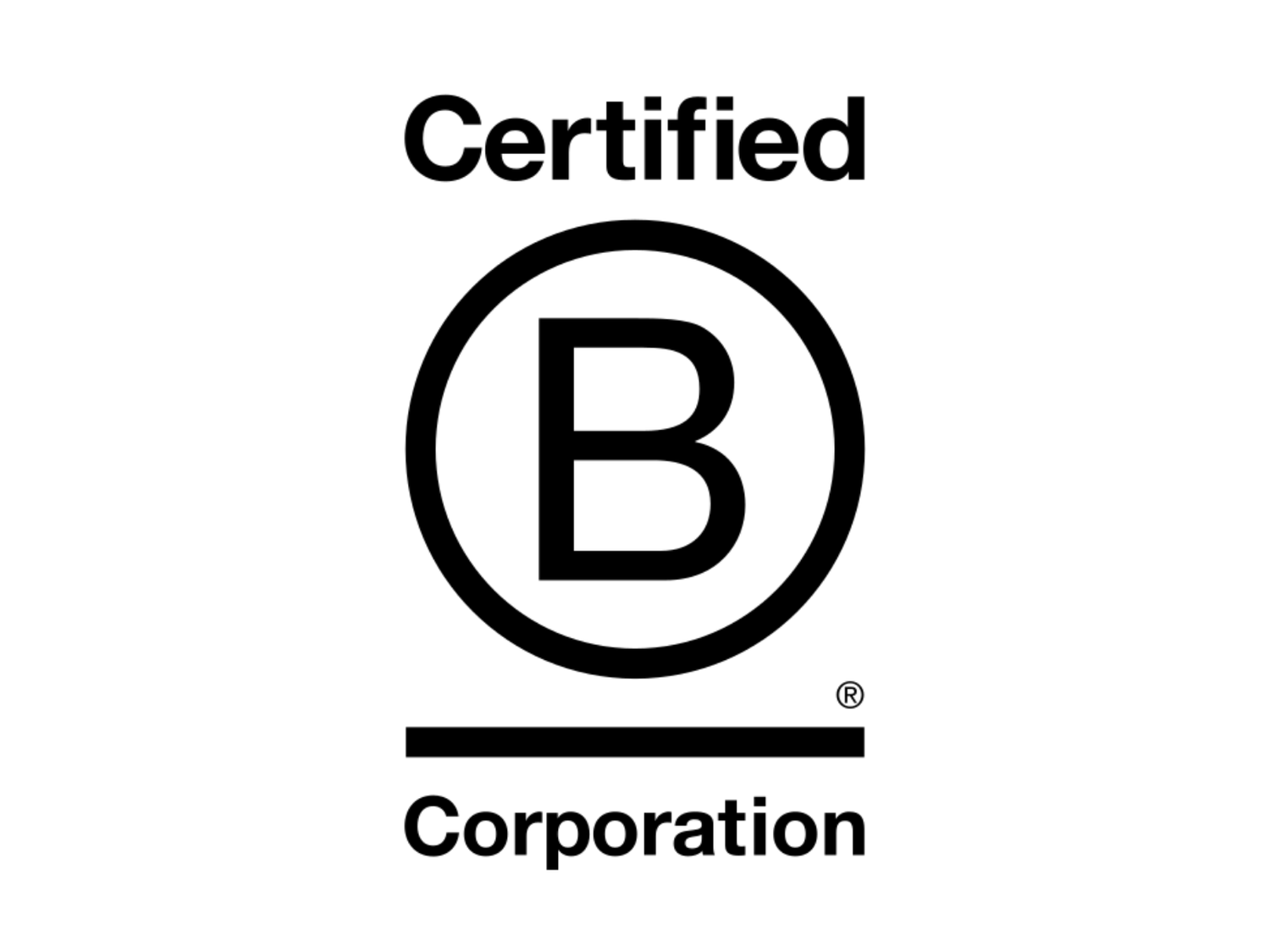 Certified B Corporation logo on a white background