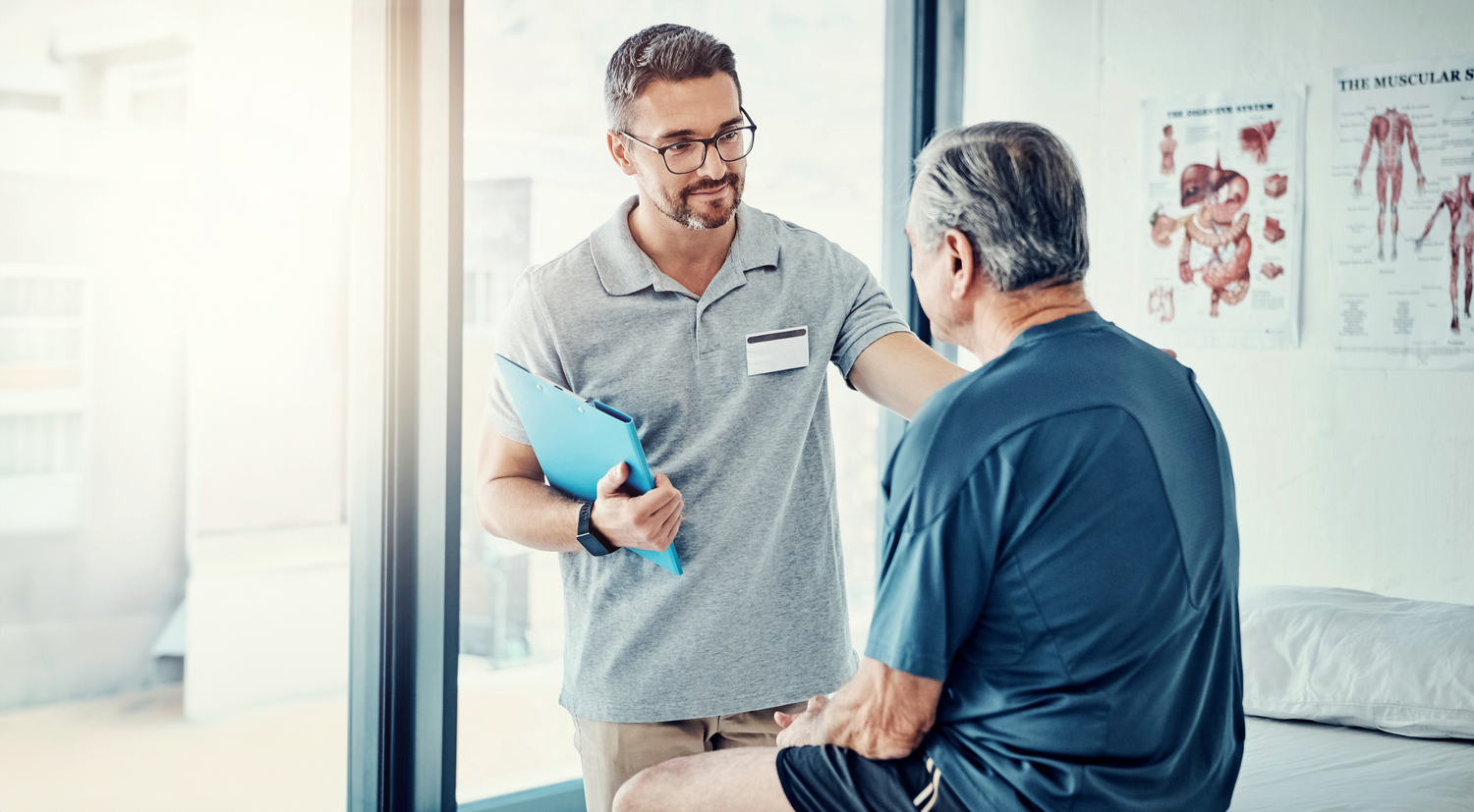 Doctor discussing with a patient in a medical office setting